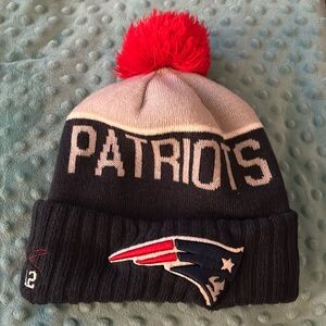 New England Patriots fleece lined skull hat.